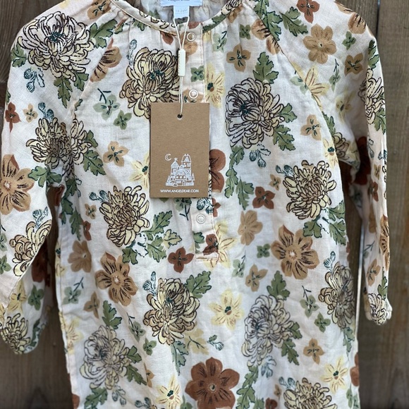 Angel Dear Floral Linen Romper NWT - Picture 5 of 8